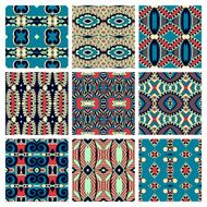 set of different seamless colored vintage geometric pattern N51