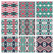 set of different seamless colored vintage geometric pattern tex N61