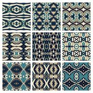 set of different seamless colored vintage geometric pattern tex N62