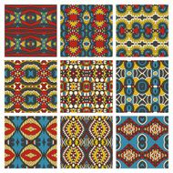 set of different seamless colored vintage geometric pattern tex N63