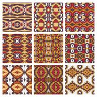 set of different seamless colored vintage geometric pattern tex N64