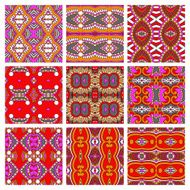 set of different seamless colored vintage geometric pattern tex N66