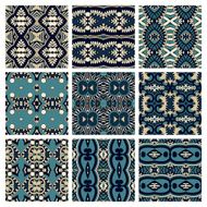 set of different seamless colored vintage geometric pattern tex N67