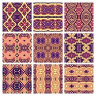 set of different seamless colored vintage geometric pattern tex N69