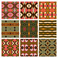 set of different seamless colored vintage geometric pattern tex N71