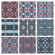 set of different seamless colored vintage geometric pattern tex N72