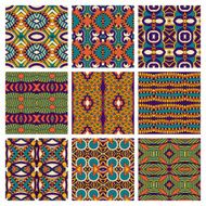 set of different seamless colored vintage geometric pattern tex N73