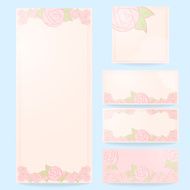 Set of floral wedding cards invitations N2