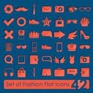 Set of fashion flat icons N70