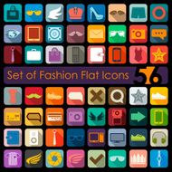 Set of fashion flat icons N72