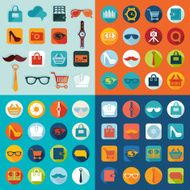 Set of fashion flat icons N73