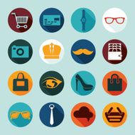 Set of fashion flat icons N74