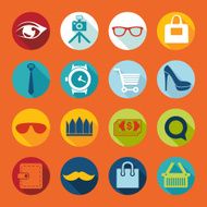 Set of fashion flat icons N75