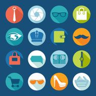 Set of fashion flat icons N76