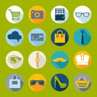 Set of fashion flat icons N79