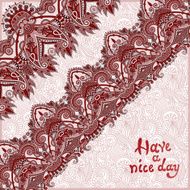 ornamental background with flower ribbon stripe pattern greeti N73