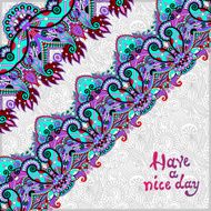 ornamental background with flower ribbon stripe pattern greeti N74