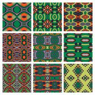 set of different seamless colored vintage geometric pattern N52