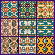 set of different seamless colored vintage geometric pattern N53