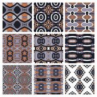 set of different seamless colored vintage geometric pattern N54