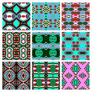 set of different seamless colored vintage geometric pattern N55