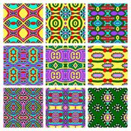 set of different seamless colored vintage geometric pattern N56