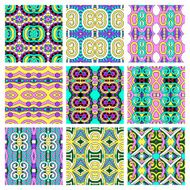 set of different seamless colored vintage geometric pattern N57