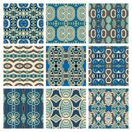 set of different seamless colored vintage geometric pattern N58