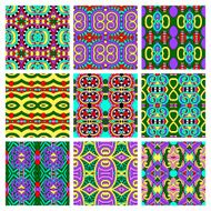 set of different seamless colored vintage geometric pattern N61