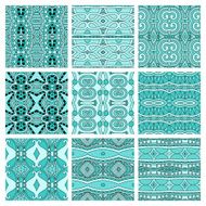 set of different seamless colored vintage geometric pattern N62