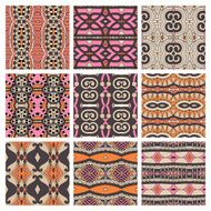 set of different seamless colored vintage geometric pattern N63