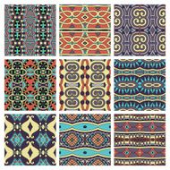 set of different seamless colored vintage geometric pattern N64