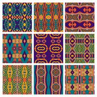 set of different seamless colored vintage geometric pattern N68