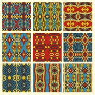 set of different seamless colored vintage geometric pattern N70
