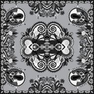grey ornamental floral paisley bandanna