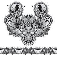 Neckline grey embroidery fashion black and white collection N2