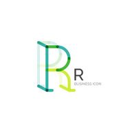 Minimal R font or letter icon design