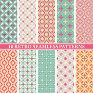 set of 10 retro seamless patterns N7