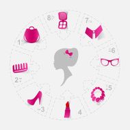 girl silhouette concept wardrobe cosmetics and ladies' dress