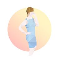Fashion business woman in blue dress N4