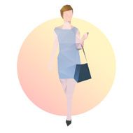 Fashion business woman in blue dress N5