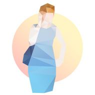 Fashion business woman in blue dress N7