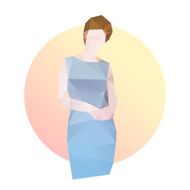 Fashion business woman in blue dress N11