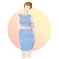 Fashion business woman in blue dress N12