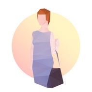 Fashion business woman in blue dress N14