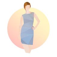 Fashion business woman in blue dress N16