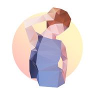 Fashion business woman in blue dress N18