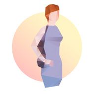 Fashion business woman in blue dress N20