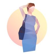 Fashion business woman in blue dress N22
