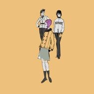 Vector sketch girls in fashion clothes eps N2